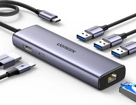 UGREEN מולטיפורט UGREEN REVODOK 1061 6 IN 1 100W PD 4K 30Hz HDMI אפור אפור