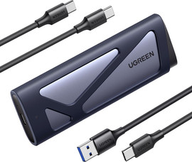 UGREEN מארז UGREEN SSD M.2 NVMe/SATA 10Gbps USB-C 3.2 Gen 2 כסוף