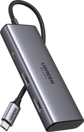 UGREEN תחנת עגינה UGREEN Revodok 206 6-IN-1 8K 30Hz 100W אפור