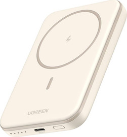 UGREEN סוללת גיבוי טעינה אלחוטית מגנטית UGREEN 5000mAh 20W שמנת