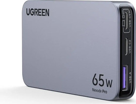 UGREEN מטען קיר נייד 3 יציאות UGREEN Travel Nexode Pro 65W אפור