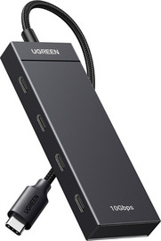 UGREEN מפצל UGREEN USB-C 3.2 Gen 2 10Gbps עם 4 יציאות שחור