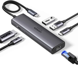 UGREEN תחנת עגינה Ugreen 6-in-1 USB-C 4K60Hz 10Gbps אפור