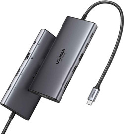 UGREEN תחנת עגינה UGREEN 11-in-1 USB-C CM639 45520 אפור