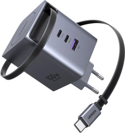 UGREEN מטען קיר מהיר UGREEN 100W GaN X616 65828 3 יציאות אפור