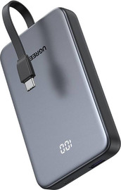 UGREEN סוללת גיבוי UGREEN 10000mAh 22.5W עם כבל USB-C מובנה אפור