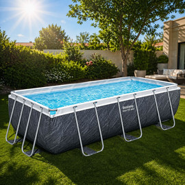 BESTWAY בריכה מלבנית שברון בגודל 4.12×2.01×1.22 ס"מ דגם Bestway 56722