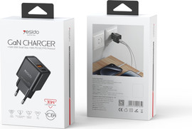 YESIDO מטען קיר GaN ‏30W מהיר (USB + Type-C)