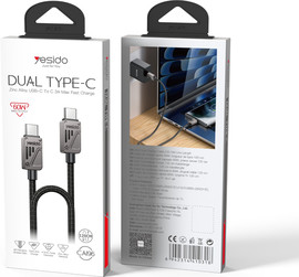 YESIDO כבל טעינה Type-C ל-Type-C ‏60W (אורך ‎1.2 מטר)