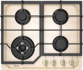 MIDEA כיריים גז Midea 4 60G40ME084-GFT Retro Collection זכוכית שמנת