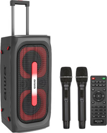 AIWA רמקול בידורית אלחוטית Aiwa X400DSP Pro Plus 300W RMS כוללת 2 מיקרופונים אלחוטיים ושלט מקצועי לשליטה מרחוק