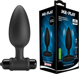 MR PLAY פלאג אנאלי רוטט Vibrating Anal Plug | ,שחור