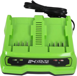 Greenworks מטען מהיר כפול 24V שני תאי טעינה מבית GREENWORKS - greenworks