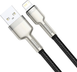 BASEUS כבל טעינה וסנכרון Baseus USB to Lightning בזאוס Cafule Series Metal Data Cable USB to IP 2.4A 1m שחור