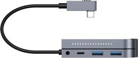 BASEUS מרכז יחיד USB-C Hub של Baseus עם 6 יציאות, ממיר HDMI ל-4K/30Hz עם תמיכה במשלוח חשמלי של 100W.