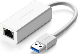 UGREEN מתאם רשת UGREEN USB 3.0 ל‑Gigabit Ethernet לבן