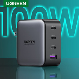 UGREEN מטען קיר עם טעינה מהירה 4 יציאות UGREEN Nexode 100W USB C GaN