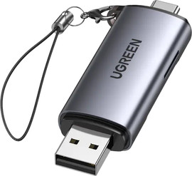 UGREEN קורא כרטיסים 2 ב-1 UGREEN USB-C OTG אפור