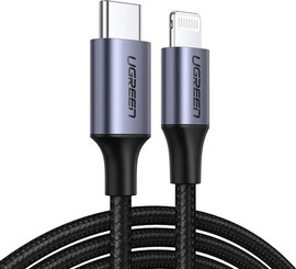 UGREEN כבל טעינה מהירה USB-C  ל Lightning באורך 2 מטר בחר צבע שחור