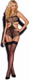 Kinky pinky lingerie אוברול רשת שחור פתוח | Noctelle