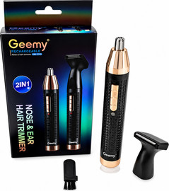 LIDER GEEMY מכונת טיפוח אישית מקצועית נטענת 2 ב-1 – קוצץ שיער לאף, לאוזניים ולעיצוב זק
