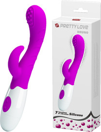 Pretty Love ויברטור שפן כפול רוטט ורוד עם בליטות לנקודת הג'י – Bruno ,סגול