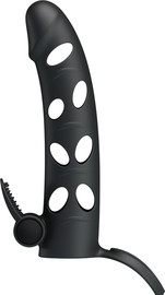 Pretty Love שרוול פין רוטט עם רצועת אשכים Vibrating Penis Sleeve | ,שחור