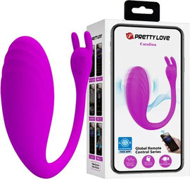 Pretty Love ביצת אהבה מסיליקון רפואי | USB עם 12 תוכניות רטט | אפליקציה ,סגול
