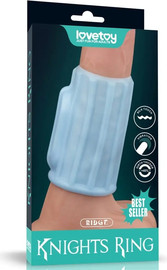 LOVETOY מאריך הפין טבעת אבירים, שרוול  רטט עם במפר ממריץ לנקודת הג'י KNIGHTS RING ,תכלת