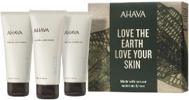 AHAVA NATURALLY REVITALIZING EXPERIENCE סט תחליב גוף מינרלי + קרם ידיים + ג'ל רחצה מינרלי