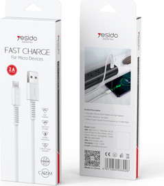 YESIDO כבל טעינה Type-C PVC (אורך 1 מטר, QC 18W)