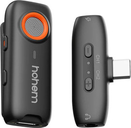 HOHEM מיקרופון אלחוטי לסמארטפון Hohem MIC-01 1TX + 1RX שחור