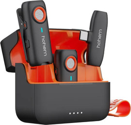 HOHEM Hohem ערכת שני מיקרופונים אלחוטיים2TX + 1RX +Charging Case שחור
