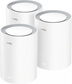 CUDY ערכת Mesh אלחוטית CUDY M3000 AX3000 עם 3 יחידות - צבע לבן