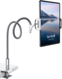 LAMICALL מעמד למחזיק לטאבלט Lamicall Gooseneck - קליפ זרוע גמיש לטאבלט לקינדל, מתג