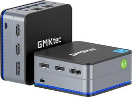 GMK מחשב מיני GMKtec NucBox G2 4K UHD Intel N100 12GB 512GB SSD Windows 11 Pro - צבע אפור