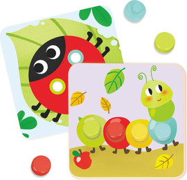 Tooky Toy משחק התאמת צבעים ופסיפס מעץ 23 חלקים
