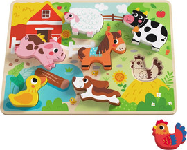 Tooky Toy פאזל עץ צ'אנקי: חיות החווה 7 חלקים