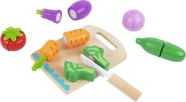Tooky Toy משחק חיתוך ירקות עץ עם מגש וסכין 13 חלקים