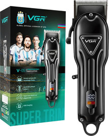 VGR מכונת תספורת מקצועית נטענת סוללה עוצמתית 5 שעות עבודה לספרים ולבית