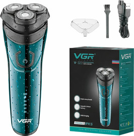 VGR מכונת גילוח מקצועית נטענת – לשימוש רטוב ויבש | סוללה עוצמתית ולהבים מדויקים