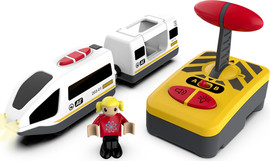 MykaFort רכבת חשמלית מהירה עם אפקטים, תאורה ושלט רחוק Finley - לבן