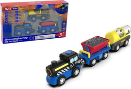 Inbar Toy קטר אלקטרוני עם 2 קרונות בעיצוב רטרו - Myka fort