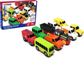 Inbar Toy 10 כלי תחבורה לערכת רכבות עץ - Myka fort