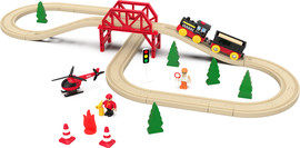 Inbar Toy ערכת רכבת עץ חשמלית 41 חלקים - יער - Myka fort