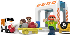 Inbar Toy תחנת עזרה ראשונה לרכבות עץ 16 חלקים - Myka fort