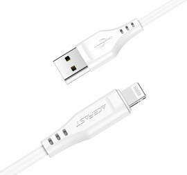 AceFast כבל טעינה ודאטה USB-A ל-Lightnin, לבן ACEFAST