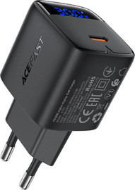 AceFast ראש מטען מהיר USB-C טעינת PD30W מהירה, שחור