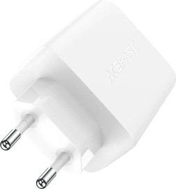 AceFast מטען GaN עם 3 יציאות (2×USB-C + USB-A) בעוצמה 65W בצבע לבן - מבית ACEFAST