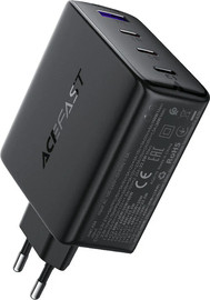 AceFast ראש מטען מהיר PD100W מולטי להטענת כל המכשירים במטען אחד  3 שקעי USB-C ושקע USB-A, שחור